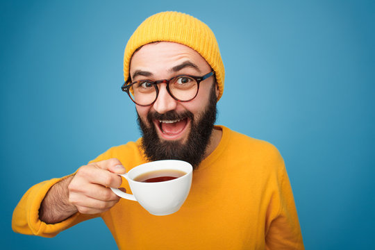 Bearded Man With Cup Of Tea