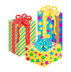 Presents Bows Santa Factory Vector Illustration
