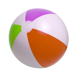Beach ball on a white