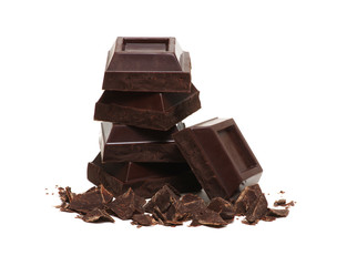 chocolate bars isolated on white