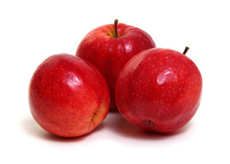 Red apple on white