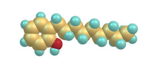 Nonylphenol molecular structure isolated on white