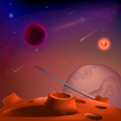 Vector realistic and futuristic space background