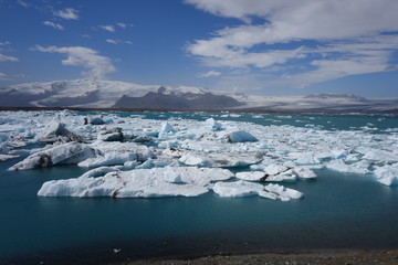 アイスランドの氷河湖