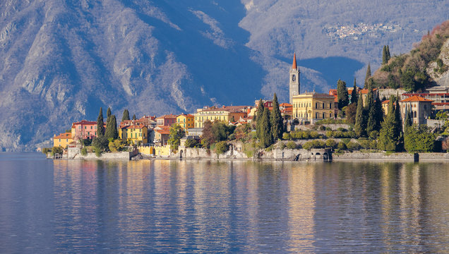 Waterfront romantic landscape of Varenna, Como Lake, Northern Italy