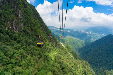 Cable car in the mountain