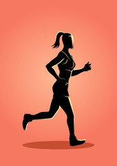 Fototapeta na wymiar Female figure jogging
