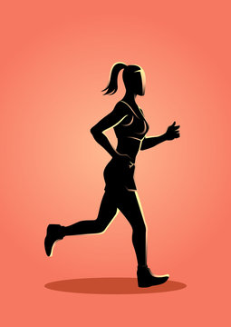 Female figure jogging