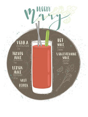 Illustration of cocktail Bloody Mary