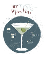 Illustration of cocktail Dry martini
