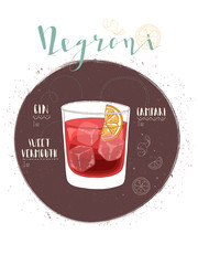 Illustration of cocktail Negroni