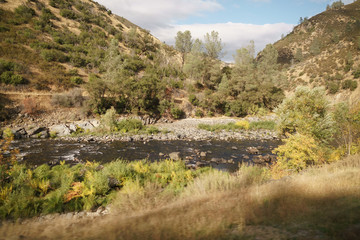merced river on warm autumn day