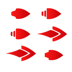 set of arrow icon logo sign illustration design isolated background