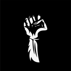 Vector illustration hand high in protest