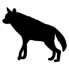 Vector image of a hyena silhouette on a white background