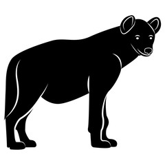 Vector image of a hyena silhouette on a white background