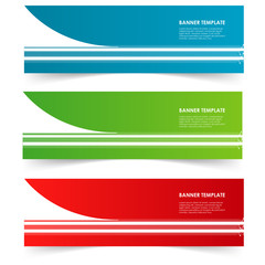 set of sticker banner template isolated on white background