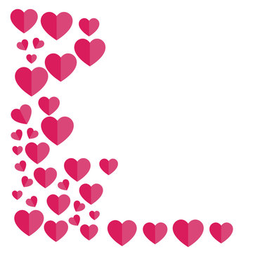 Left-aligned hearts. Valentine's Day. Vector illustration. Free Royalty Images.