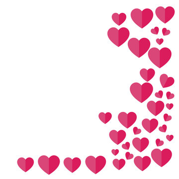 Right-aligned hearts. Valentine's Day. Vector illustration. Free Royalty Images.