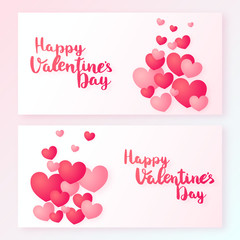 Fototapeta na wymiar Happy Valentines Day banners with heart. Vector illustration.