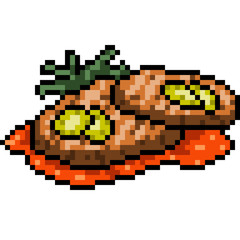 vector pixel art food steak