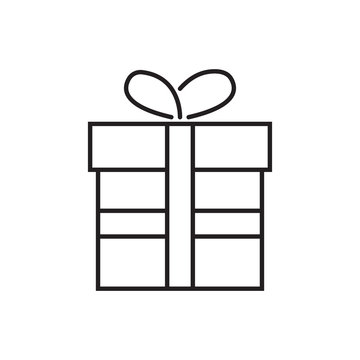 Gift box and ribbon icon vector illustration. Free Royalty Images.