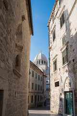 Fototapeta na wymiar Sibenik, Croatia, シベニク、クロアチア、Katedrala sv.Jakova, The Cathedral of St. James,聖ヤコブ大聖堂