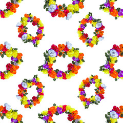 Multicolored Wreaths Motif Seamless Pattern