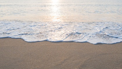 Beautiful sunset reflection on the sea water 