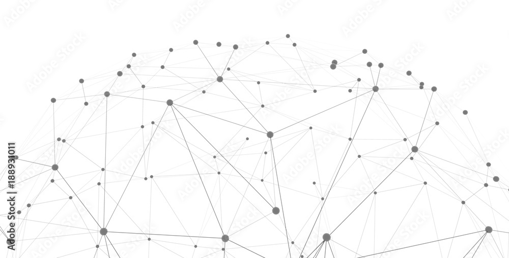 Poster sphere with connected lines and dots