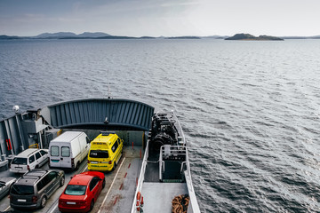 Ferry that transports cars
