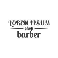 Grey emblem for barber shop, vector illustration.