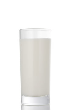 Glass of milk, isolated on the white background.