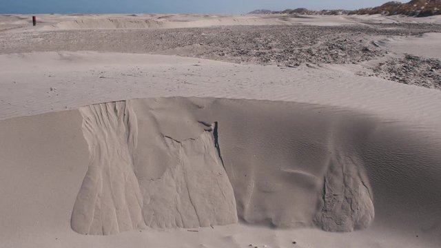 aeolian avalanches on a barchan sand dune TIMELAPSE