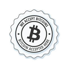 Bitcoin Accepted Here label illustration