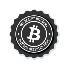 Bitcoin Accepted Here label illustration