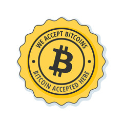 Bitcoin Accepted Here label illustration