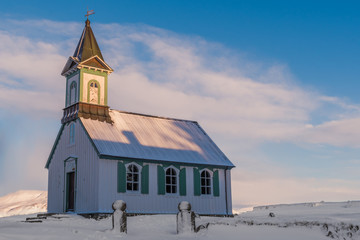 Fototapeta na wymiar Þingvallakirkja, Þingvellir church, Thingvellir National Park, Iceland