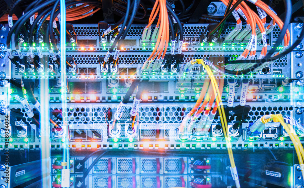 Aufkleber fiber optical connector interface. fiber cable serve with technology style against fiber optic backg