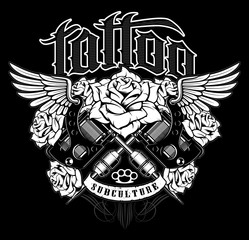 Tattoo shirt design (monochrome version)