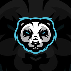 Panda mascot logo design for sports team. Vector illustration