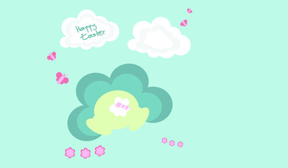 Happy Easter - cute bunny fall in hole