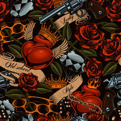 Old school tattoo pattern