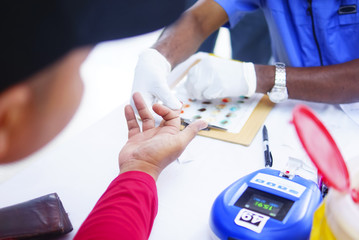 The Doctor Is Doing Blood Examination To The Patient , Healthcare Concept