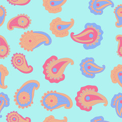 Paisley  seamless  oriental pattern . Hand drawn.