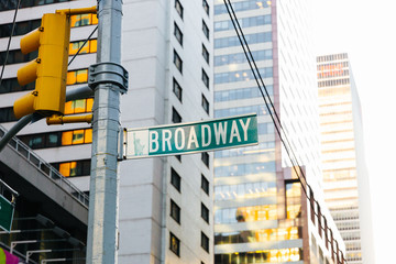 Broadway street sign New York City