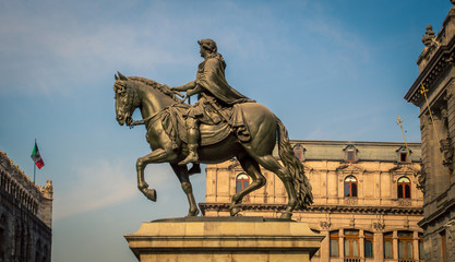 Horse and soldier statue Mexico City
