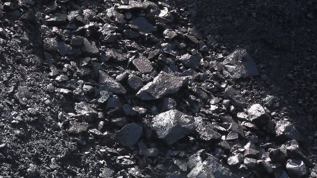 Charcoal coal pile footage in Russia