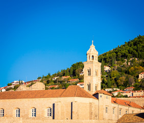 Fototapeta na wymiar Church tower in Dubrovnik 