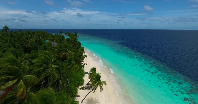 Arial Shot Of A Beach On The Maldives